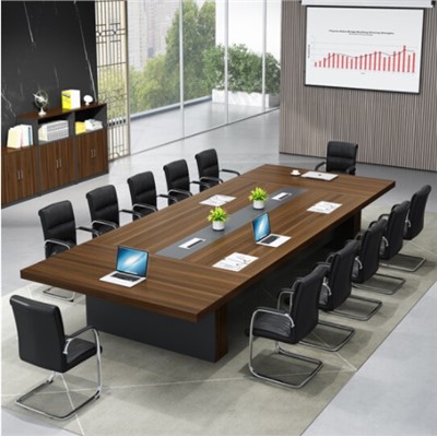 辦公室會議桌簡約長桌洽談桌員工培訓桌組合辦公桌 4米